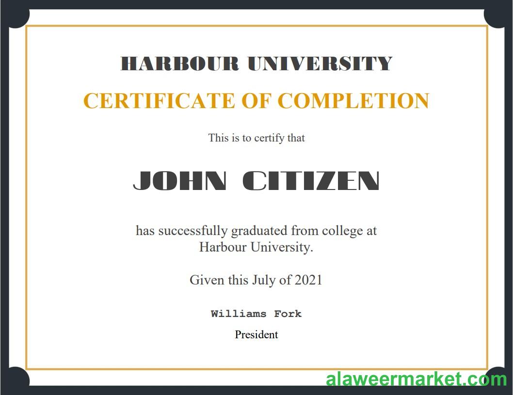 USA Recognition Cert